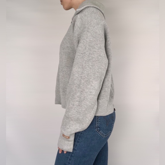 LUNYA Cozy Cotton Silk Collared Half Zip‎ Mellow Grey Heather Size M - Picture 4 of 7